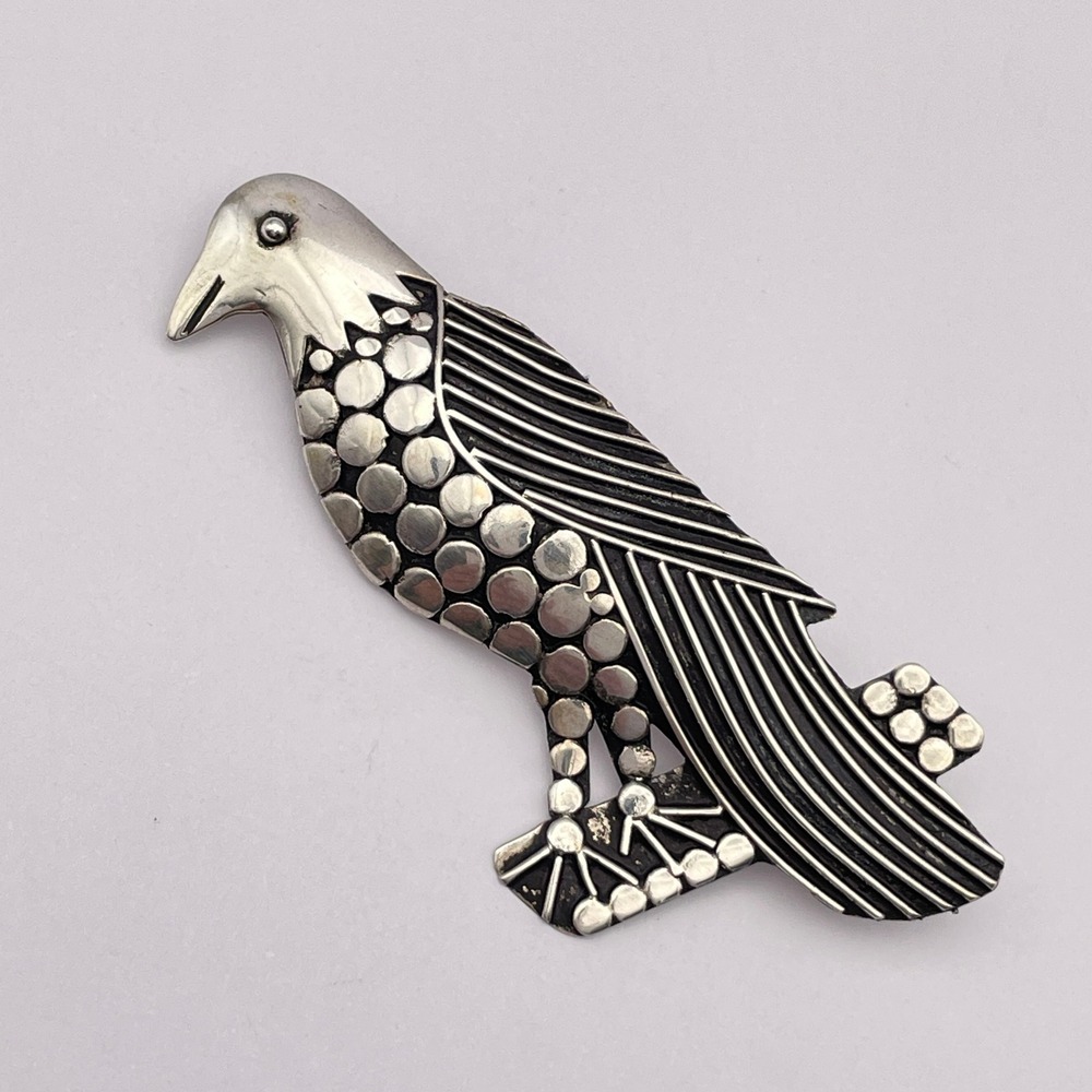 Vintage Sterling‎ Silver Overlay Eagle Brooch Bird Pin Wildlife Animal Jewelry - Picture 5 of 10